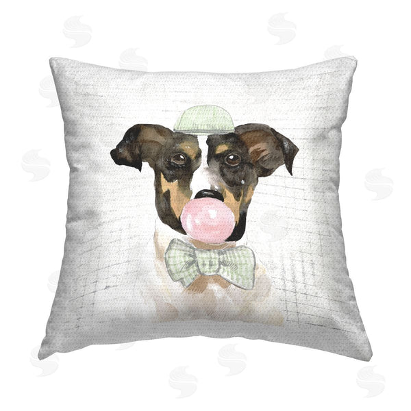 Stupell Industries Masey St. Studios | Dog Portrait Bowtie & Bubblegum Printed Throw Pillow