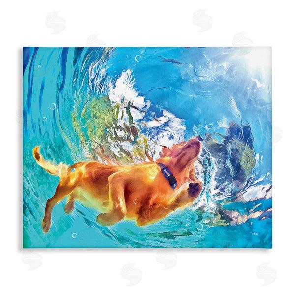 stupell industries Masey St. Studios | Dog Swimming Underwater Wall Art