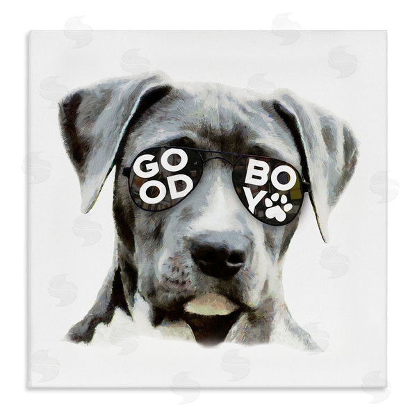 stupell industries Masey St. Studios | Dog with Good Boy Glasses Wall Art
