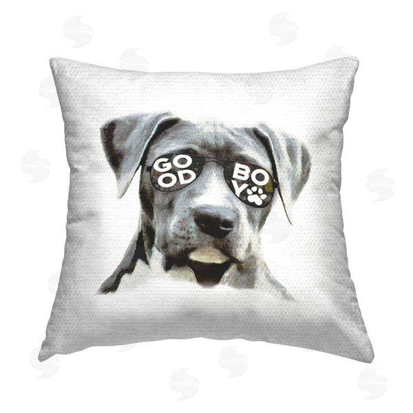 Stupell Industries Masey St. Studios | Good Boy Dog In Glasses Printed Throw Pillow