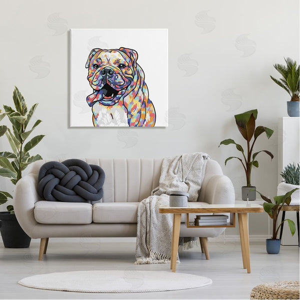 Stupell Industries Masey St. Studios | Happy Bulldog Portrait Wall Art