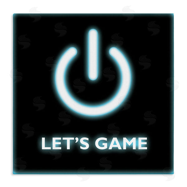 stupell industries Masey St. Studios | Let's Game Power Button Symbol Gamer Text Wall Art
