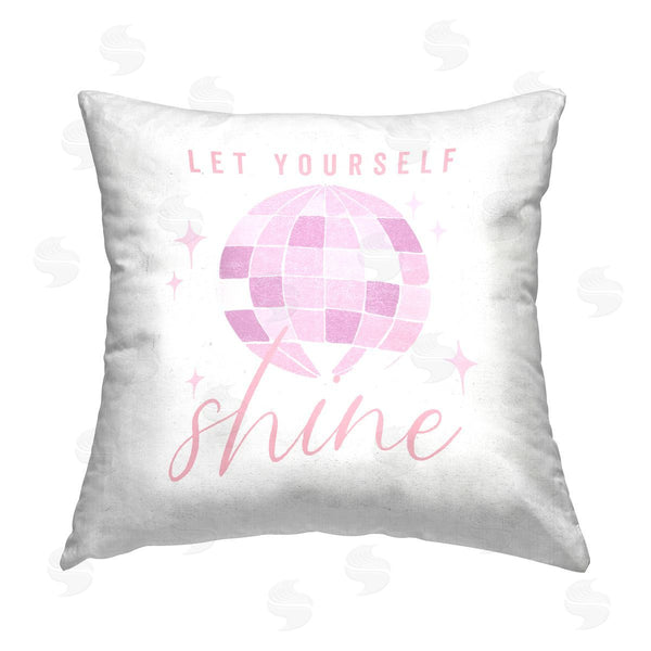stupell industries Masey St. Studios | Let Yourself Shine Disco Ball Printed Throw Pillow