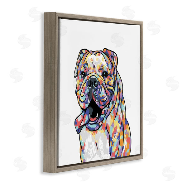Stupell Industries Masey St. Studios | Modern Happy Bulldog Wall Art
