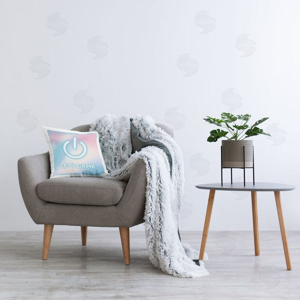 Stupell Industries Masey St. Studios | Pastel Let's Game Power Symbol Printed Throw Pillow