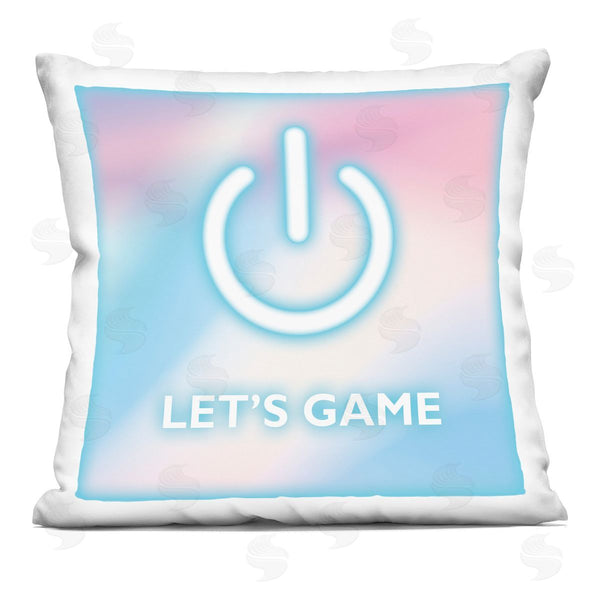 stupell industries Masey St. Studios | Pastel Let's Game Power Symbol Printed Throw Pillow