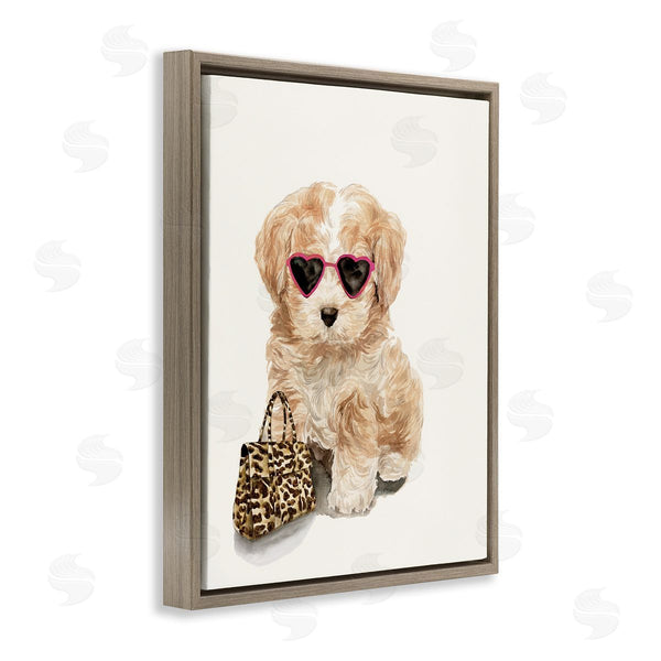 Stupell Industries Masey St. Studios | Trendy Puppy With Purse Wall Art