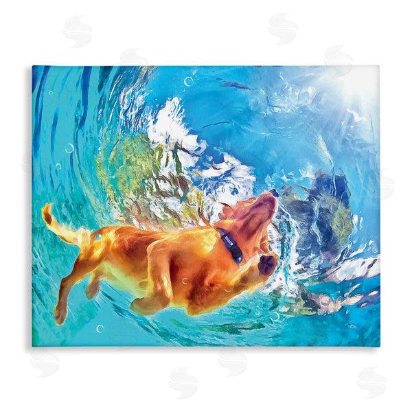 stupell industries Masey St. Studios | Underwater Swimming Dog