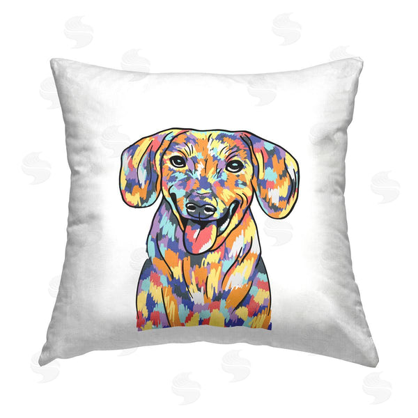 stupell industries Masey St. Studios | Vivid Hues Pet Portrait Printed Throw Pillow