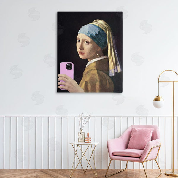 Stupell Industries Masters Redux | Girl With Pink Phone Funny Wall Art