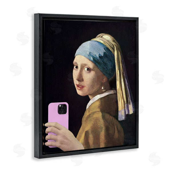 Stupell Industries Masters Redux | Girl With Pink Phone Funny Wall Art