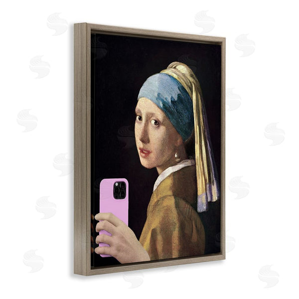 Stupell Industries Masters Redux | Girl With Pink Phone Funny Wall Art