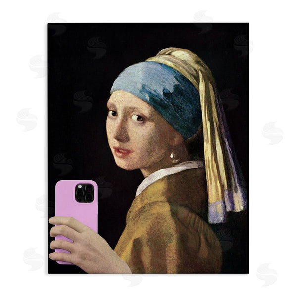 stupell industries Masters Redux | Girl With Pink Phone Funny Wall Art