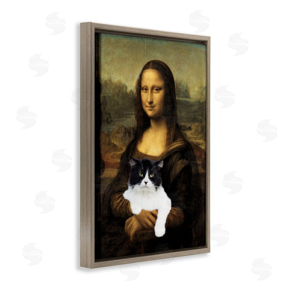 Stupell Industries Masters Redux | Mona Lisa Cat Lady Wall Art