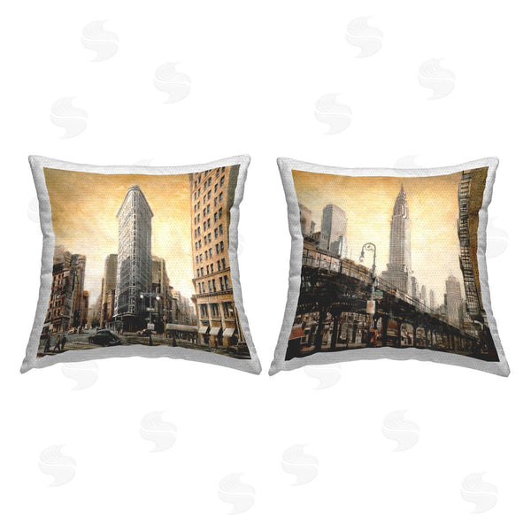 Stupell Industries Matthew Daniels | Industrial City Towers Printed Throw Pillow Set