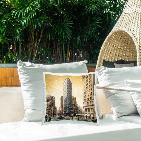 Stupell Industries Matthew Daniels | People Strolling City Printed Throw Pillow
