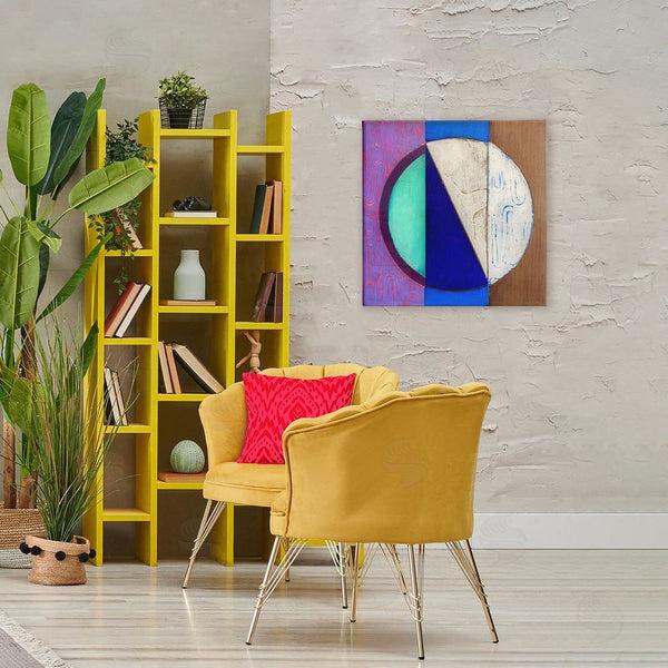 Stupell Industries Matthew Finger | Structured Blue & Purple Circle