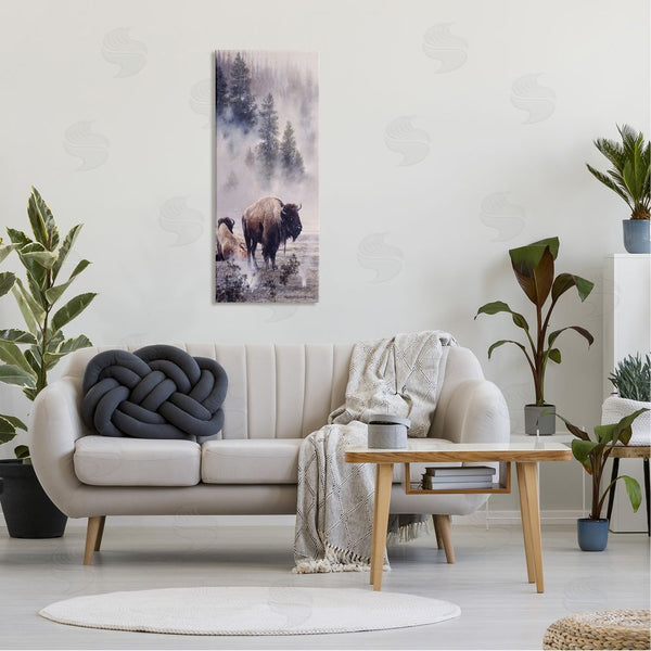 Stupell Industries Matthew Hillier | Bison Foggy Woodland Nature Wall Art