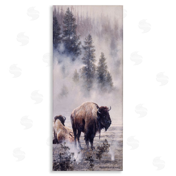stupell industries Matthew Hillier | Bison Foggy Woodland Nature Wall Art