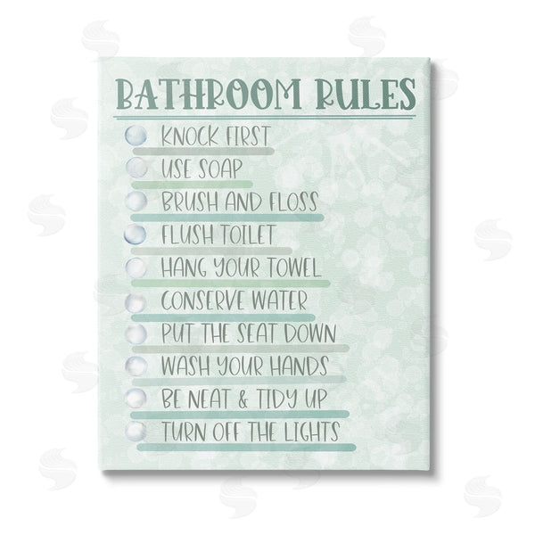 stupell industries Matthew Piotrowicz | Bathroom Rules on Green Wall Art