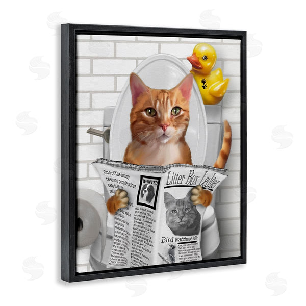 Stupell Industries Matthew Piotrowicz | Cat On Toilet With Ducky