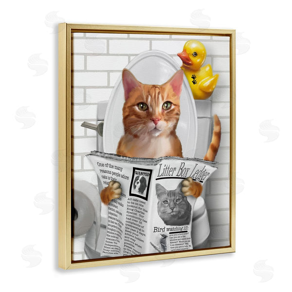 Stupell Industries Matthew Piotrowicz | Cat On Toilet With Ducky