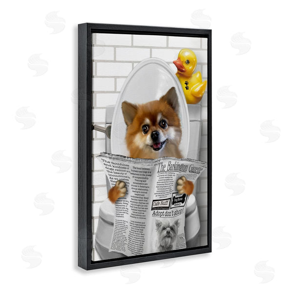Stupell Industries Matthew Piotrowicz | Dog And Rubber Duck Toilet