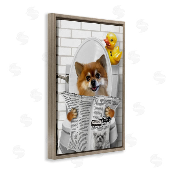 Stupell Industries Matthew Piotrowicz | Dog And Rubber Duck Toilet