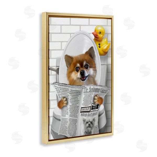 Stupell Industries Matthew Piotrowicz | Dog And Rubber Duck Toilet
