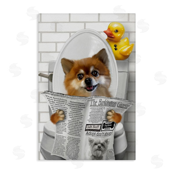 stupell industries Matthew Piotrowicz | Dog and Rubber Duck Toilet