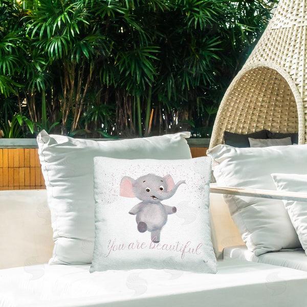 Stupell Industries Matthew Piotrowicz | Elephant & Uplifting Phrase Printed Throw Pillow