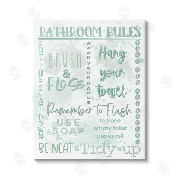 stupell industries Matthew Piotrowicz | Green Bathroom Rules Wall Art