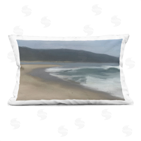 stupell industries Matthew Piotrowicz | Hazy Beach Curve Printed Throw Pillow
