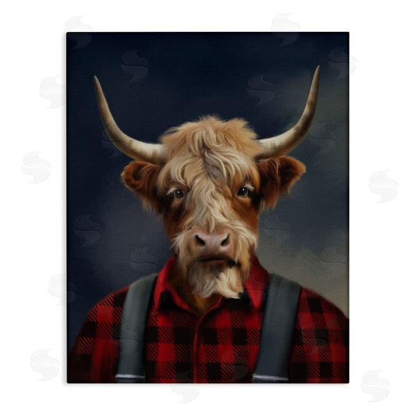 stupell industries Matthew Piotrowicz | Highland Cow Outdoorsman