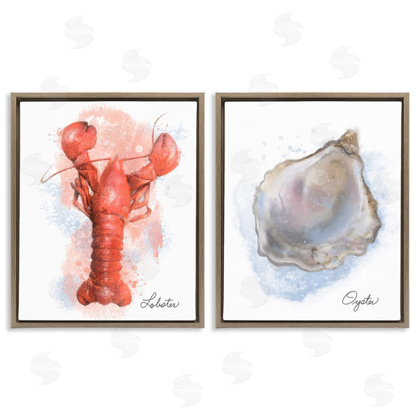 Stupell Industries Matthew Piotrowicz | Lobster & Oyster Coastal Seafood Wall Art