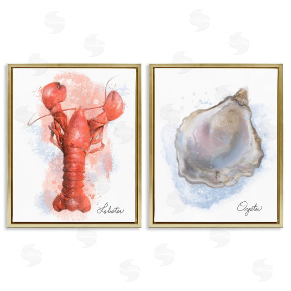 Stupell Industries Matthew Piotrowicz | Lobster & Oyster Coastal Seafood Wall Art