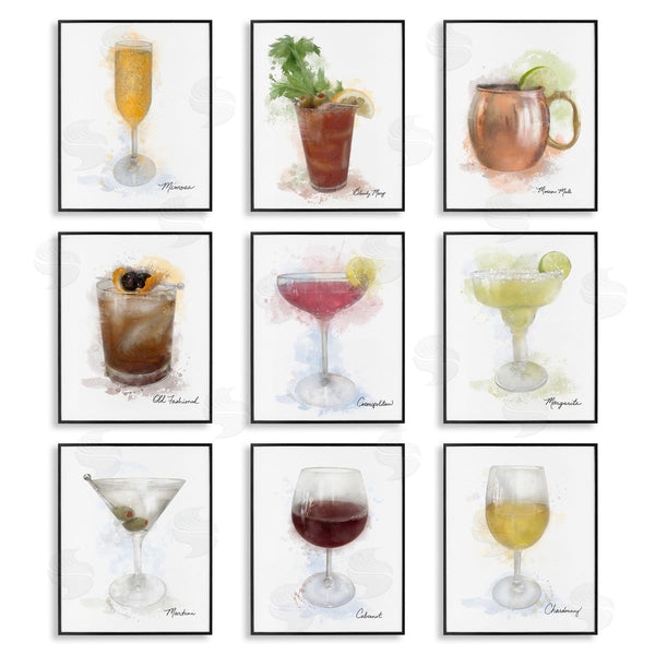 Stupell Industries Matthew Piotrowicz | Modern Muted Cocktail Drinks Wall Art