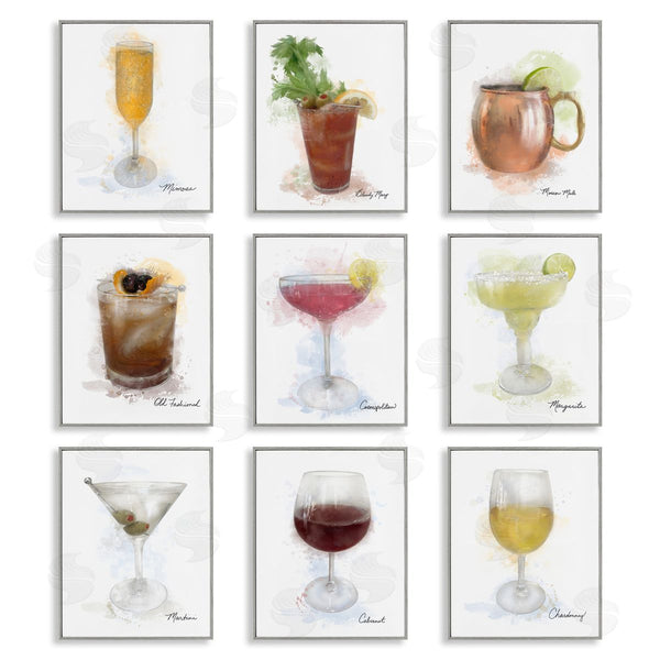 Stupell Industries Matthew Piotrowicz | Modern Muted Cocktail Drinks Wall Art