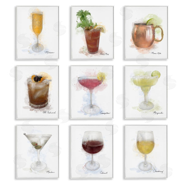 Stupell Industries Matthew Piotrowicz | Modern Muted Cocktail Drinks Wall Art