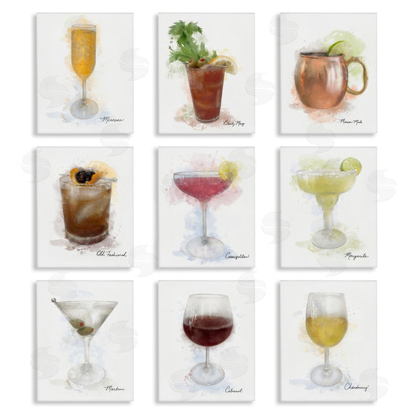 stupell industries Matthew Piotrowicz | Modern Muted Cocktail Drinks Wall Art