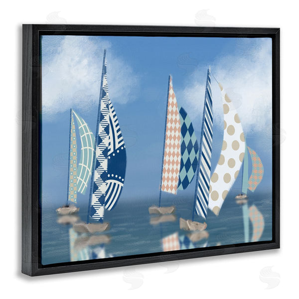 Stupell Industries Matthew Piotrowicz | Patchwork Coastal Sailboats