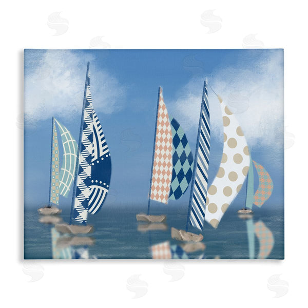 stupell industries Matthew Piotrowicz | Patchwork Coastal Sailboats