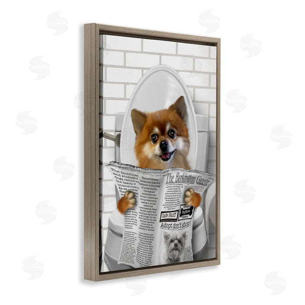 Stupell Industries Matthew Piotrowicz | Pomeranian Dog On Toilet