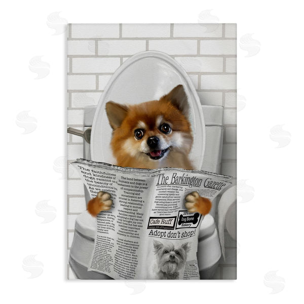 stupell industries Matthew Piotrowicz | Pomeranian Dog on Toilet