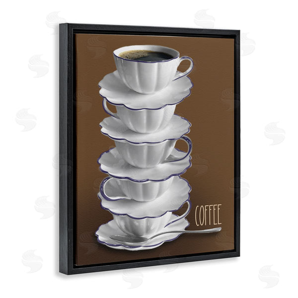 Stupell Industries Matthew Piotrowicz | Stacked Teacups With Coffee