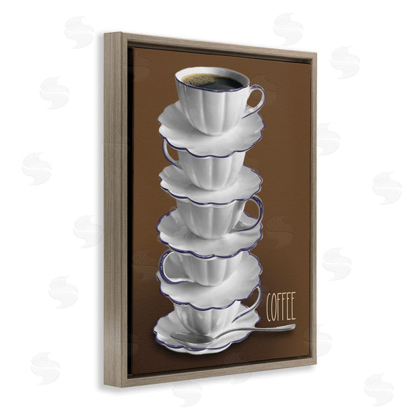 Stupell Industries Matthew Piotrowicz | Stacked Teacups With Coffee