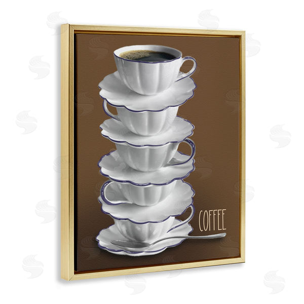 Stupell Industries Matthew Piotrowicz | Stacked Teacups With Coffee