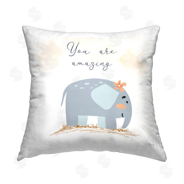 stupell industries Matthew Piotrowicz | Uplifting Nursery Elephant Printed Throw Pillow