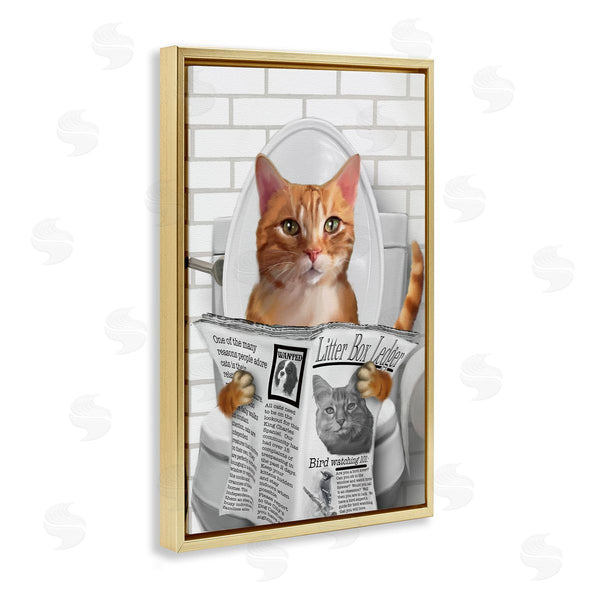 Stupell Industries Matthew Piotrowicz | Whimsy Cat On Toilet