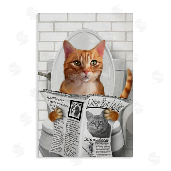 stupell industries Matthew Piotrowicz | Whimsy Cat on Toilet